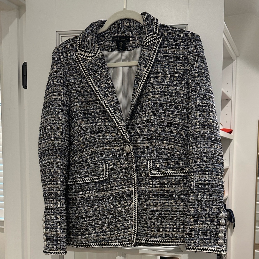 House of Harlow Metallic Tweed Boyfriend Blazer Size XS